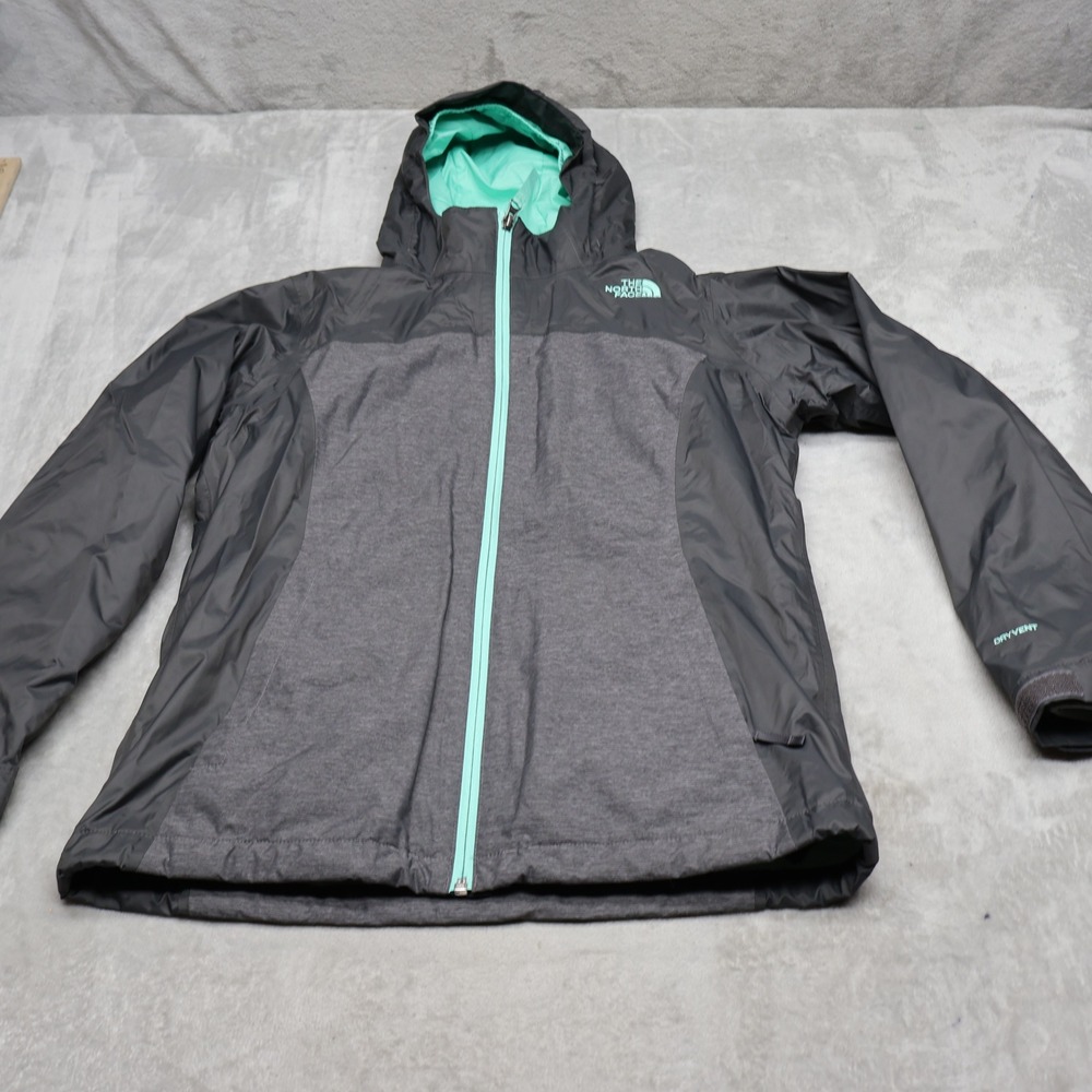 North Face Jacket Girls Large 14-16 Gray Waterproof Removable Fleece Liner 3in1
